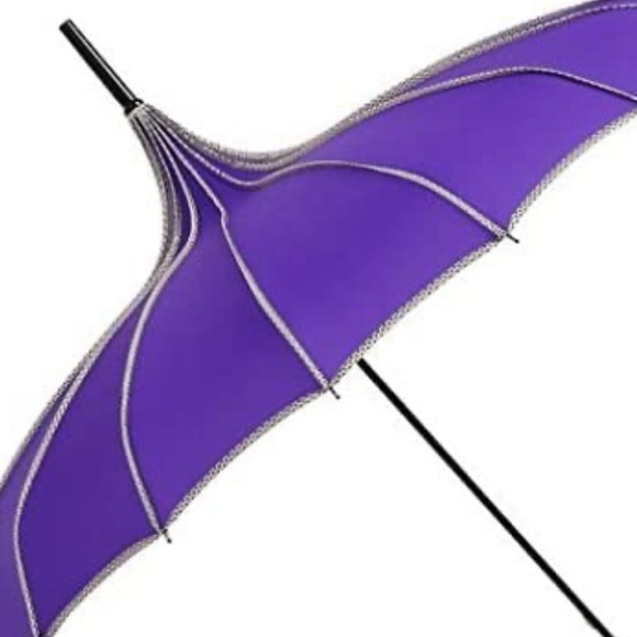 Accessories - Purple black parasol umbrella retro dollbaby gothic Lolita vintage pointy sun uv